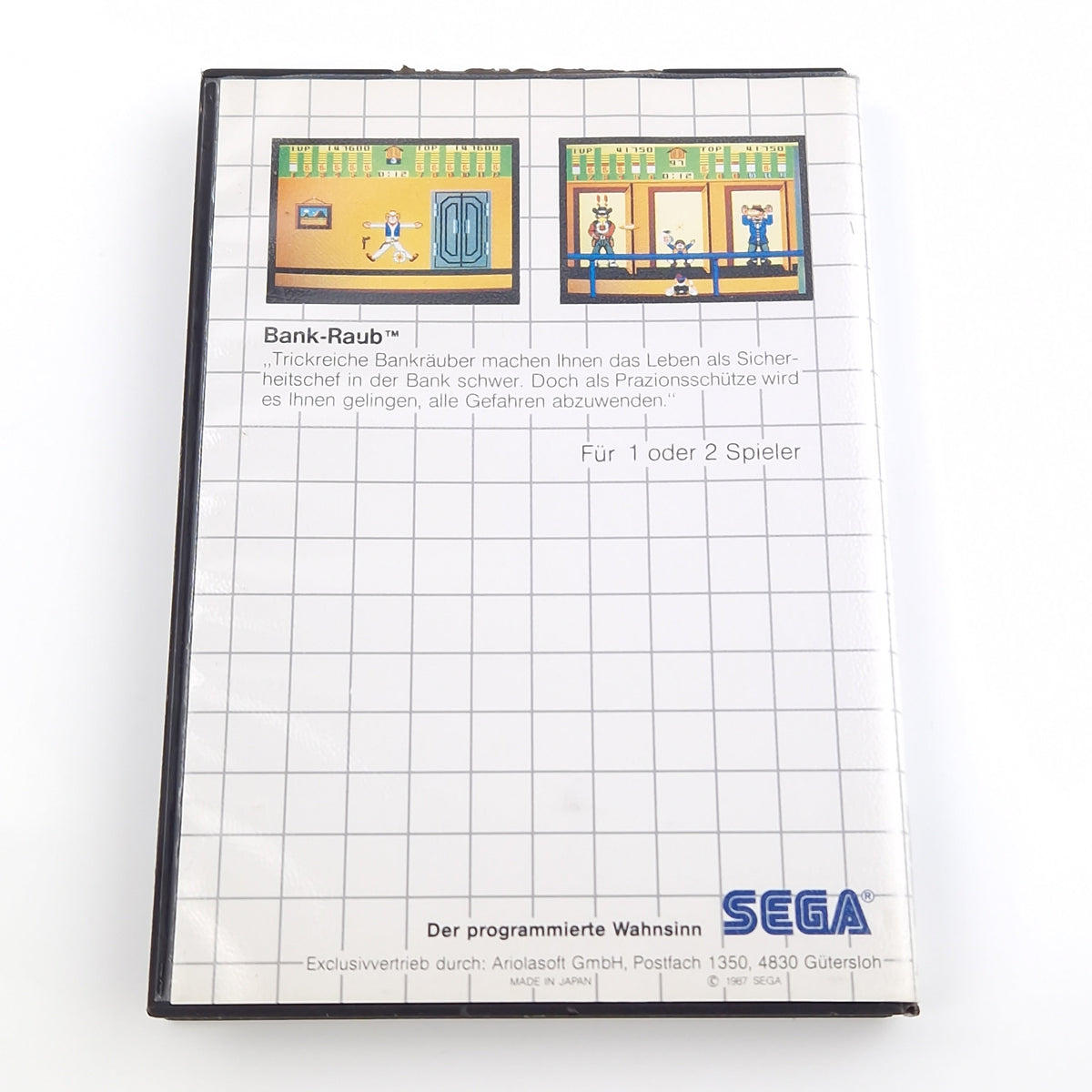 Sega Master System Spiel – Bank Panic Die Sega Card OVP