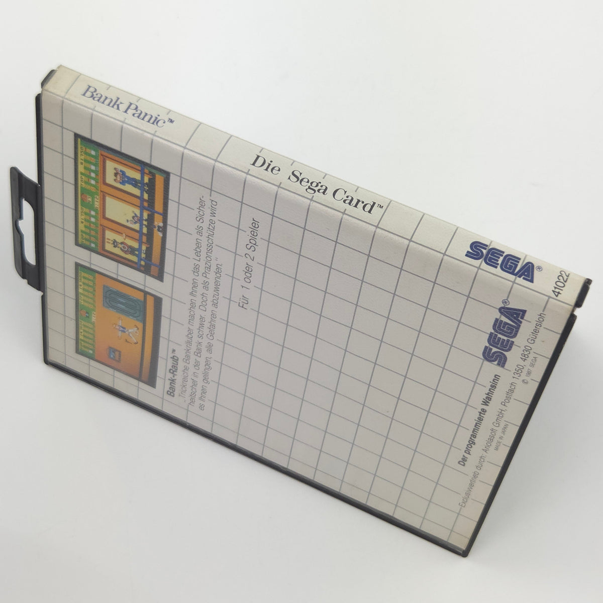 Sega Master System Spiel Bank Panic Sega Card MS OVP CIB