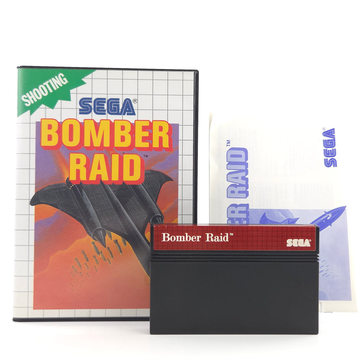 Sega Master System Spiel Bomber Raid MS OVP PAL 1988