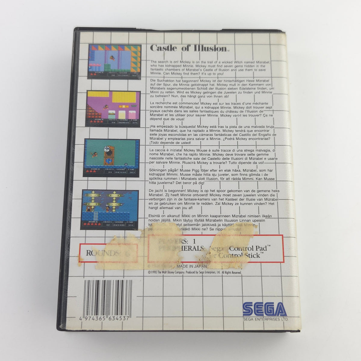 Sega Master System Spiel Castle of Illusion OVP PAL EUR