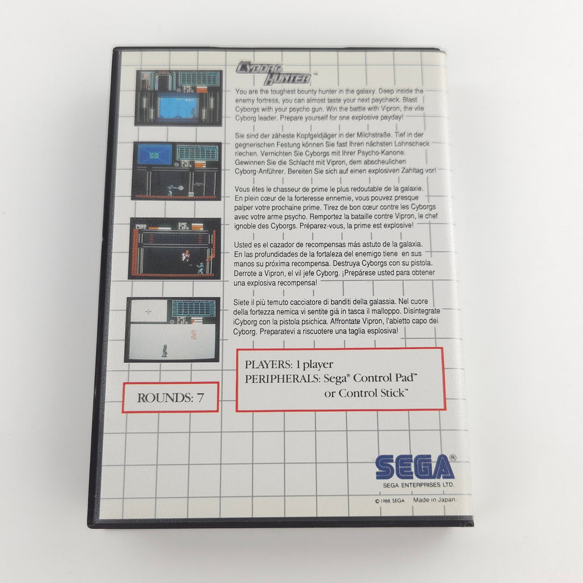 Sega Master System Spiel Cyborg Hunter MS Modul OVP PAL