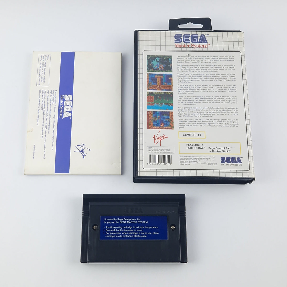 Sega Master System Spiel: Das Dschungelbuch - OVP Anleitung Cartridge - Gut