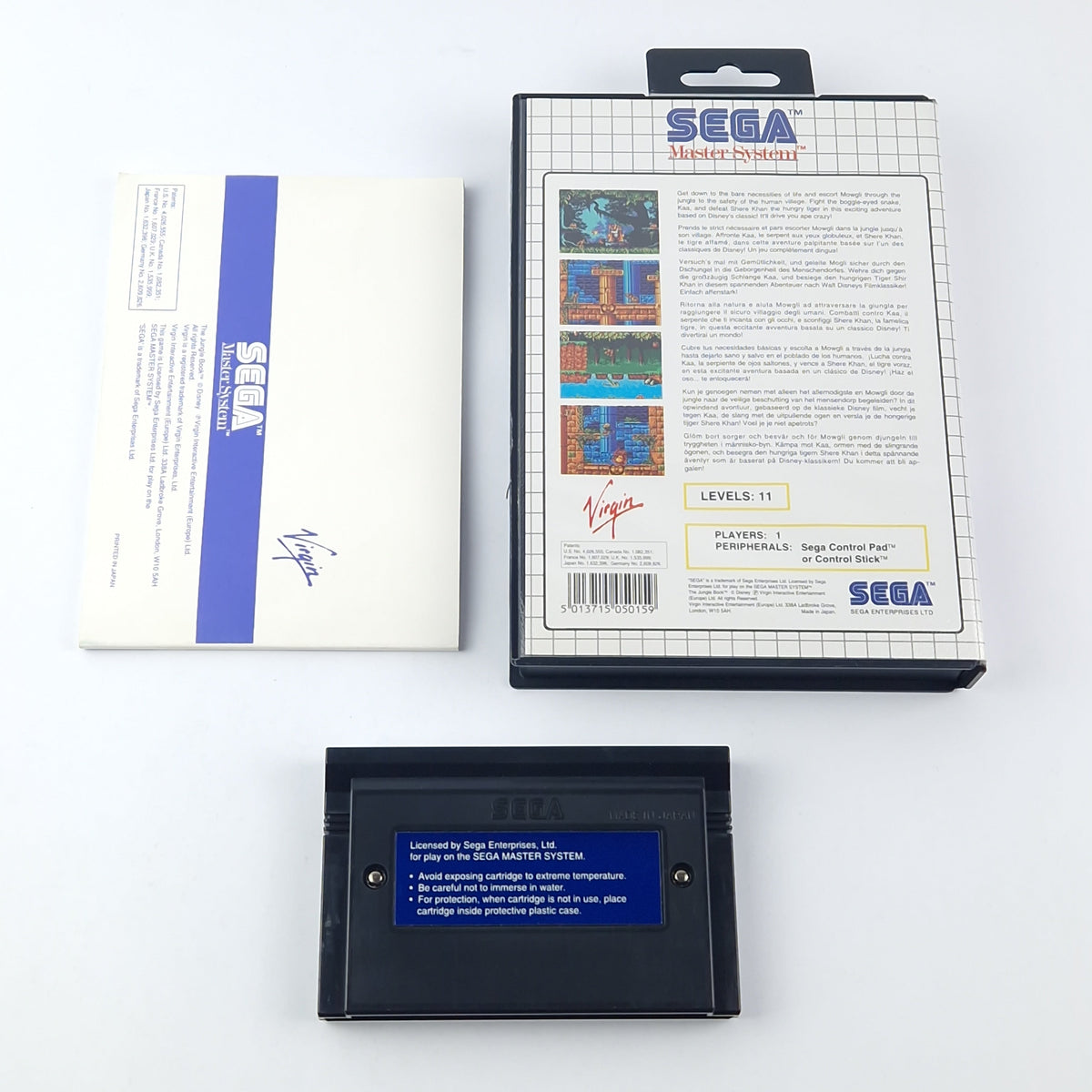 Sega Master System Spiel: Das Dschungelbuch - OVP Anleitung Cartridge sehr gut