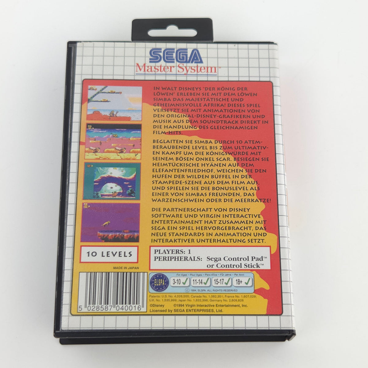 Sega Master System Spiel König der Löwen OVP PAL