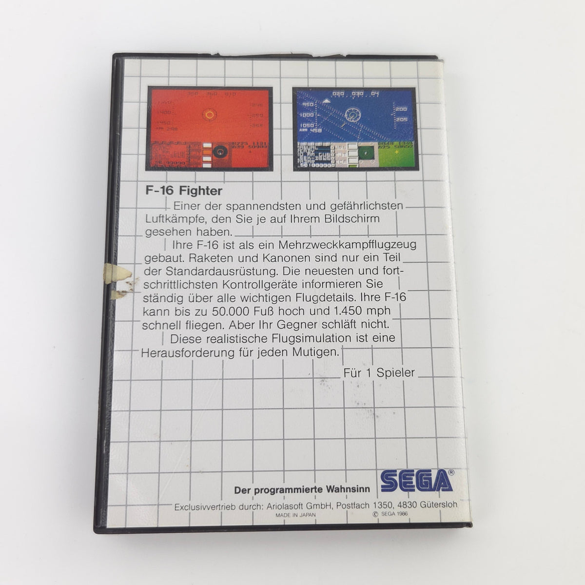 Master System Spiel F-16 Fighter The Sega Card MS OVP PAL
