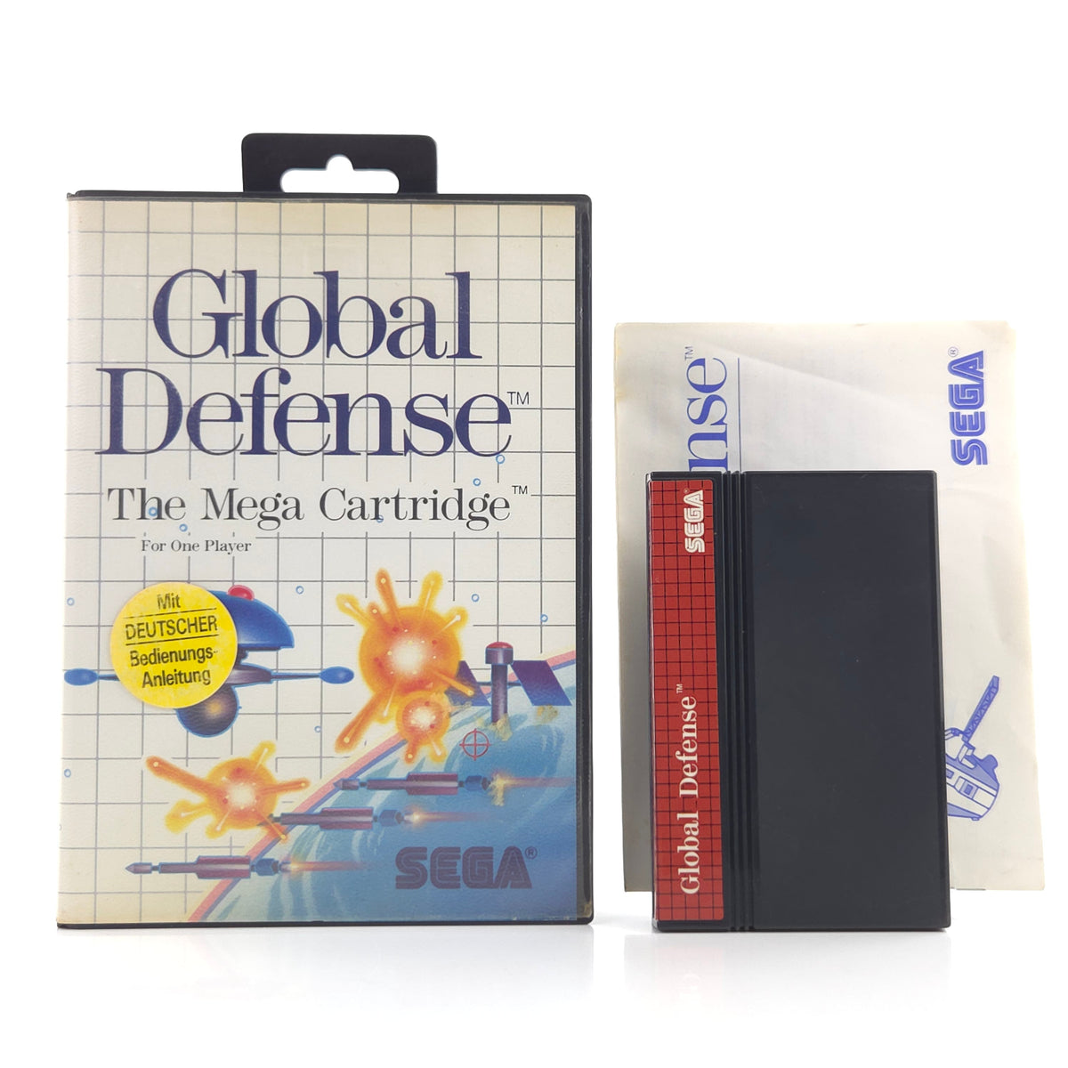 Sega Master System Spiel Global Defense OVP PAL 1988