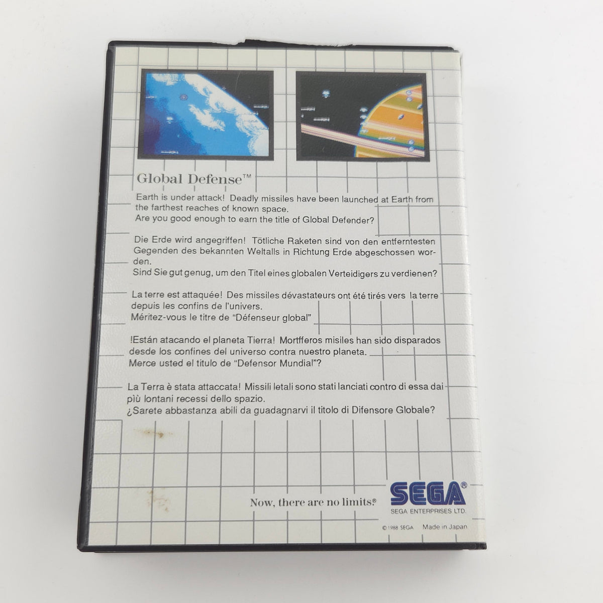 Sega Master System Spiel Global Defense OVP PAL 1988