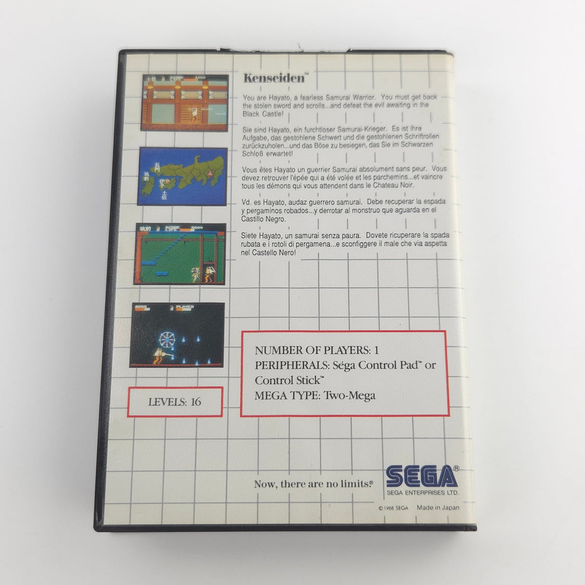Sega Master System Spiel Kenseiden OVP PAL 1988 Modul