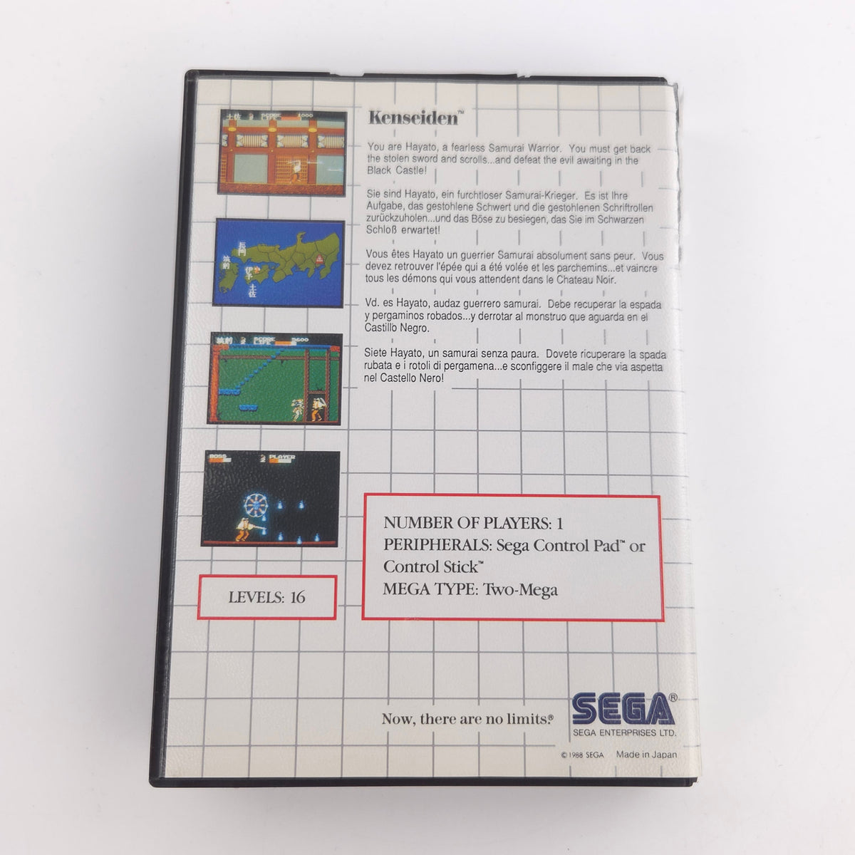 Sega Master System Spiel Kenseiden MS Modul OVP PAL 1988