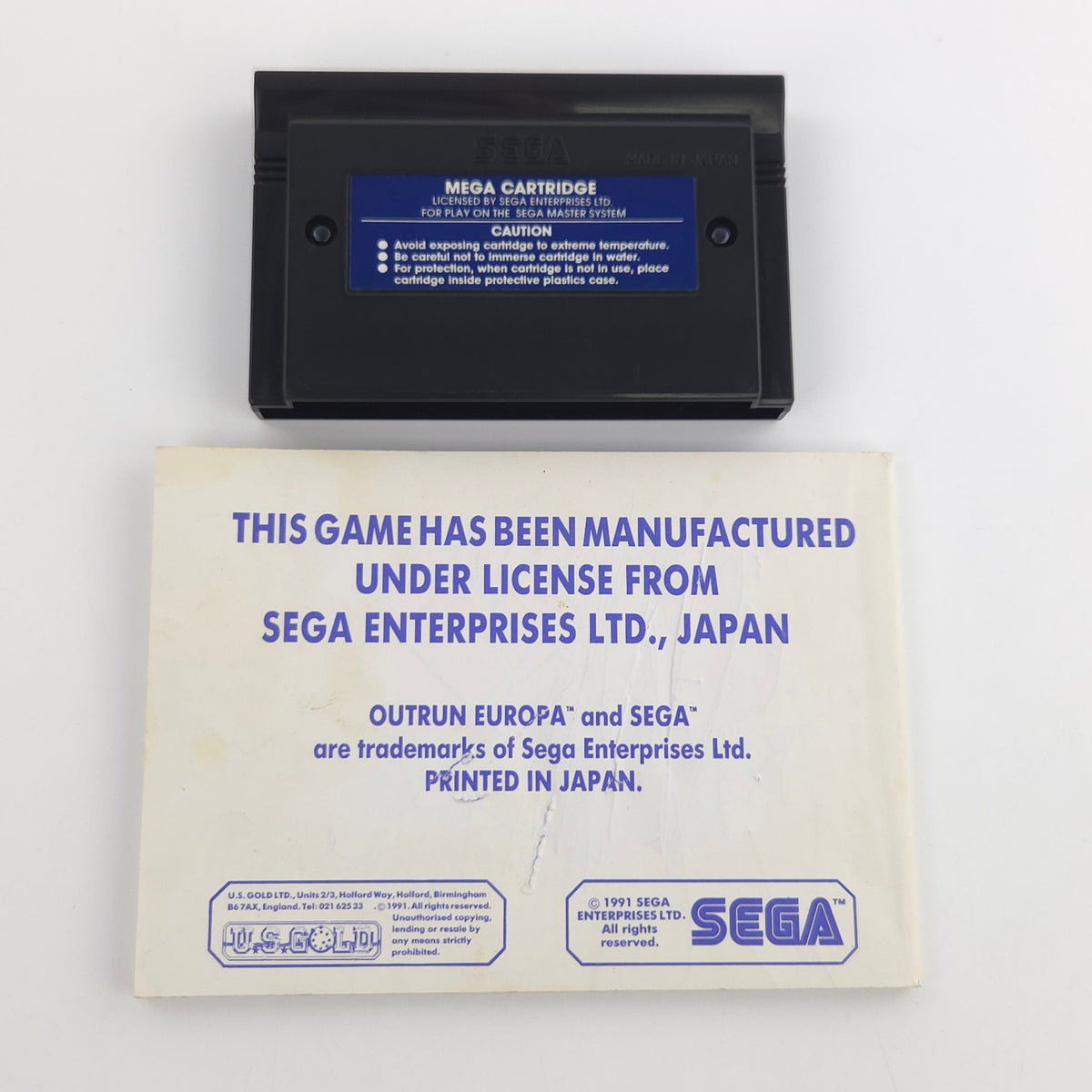 Sega Master System Spiel: Out Run Europa - Modul Anleitung OVP (PAL EUR)