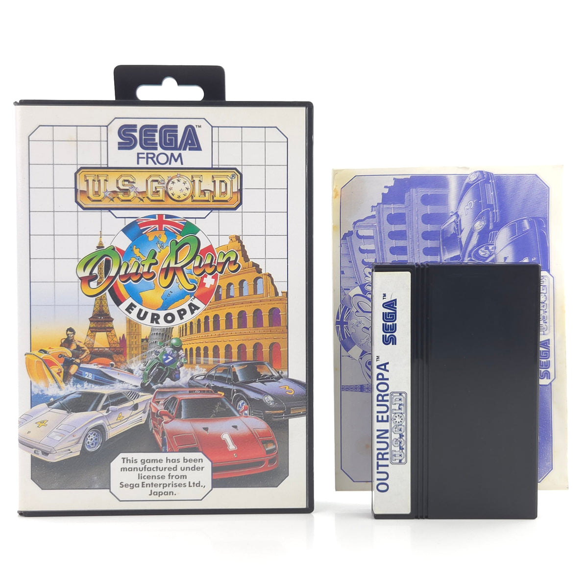 Sega Master System Spiel: Out Run Europa - Modul Anleitung OVP (PAL EUR)
