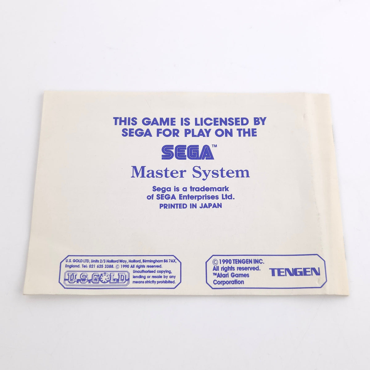 Sega Master System Spiel Paperboy Modul Anleitung OVP PAL