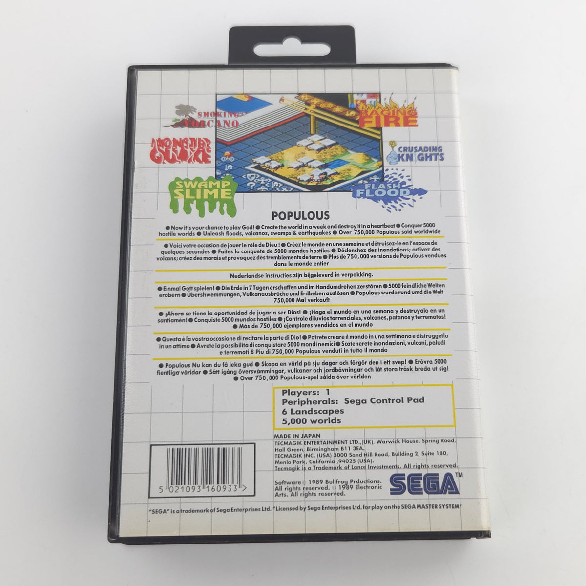 Sega Master System Spiel Populous Tecmagic OVP PAL EUR