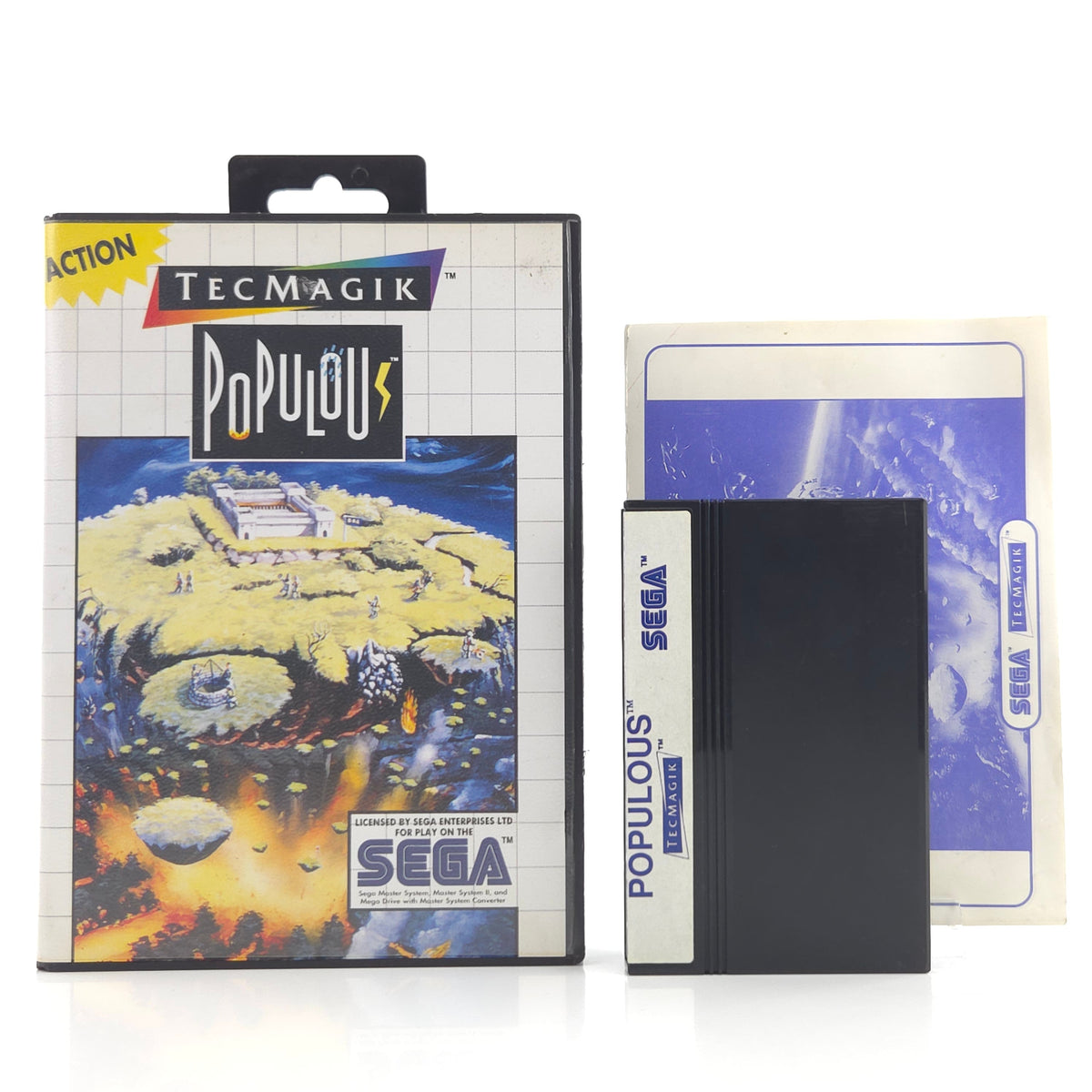 Sega Master System Spiel Populous Tecmagic OVP PAL EUR