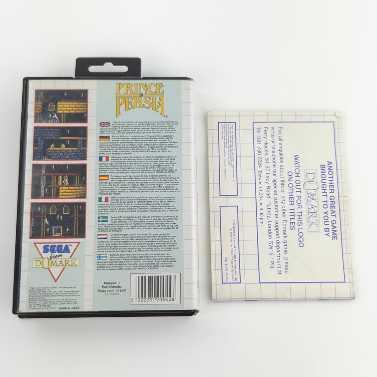 Sega Master System Spiel Prince of Persia OVP