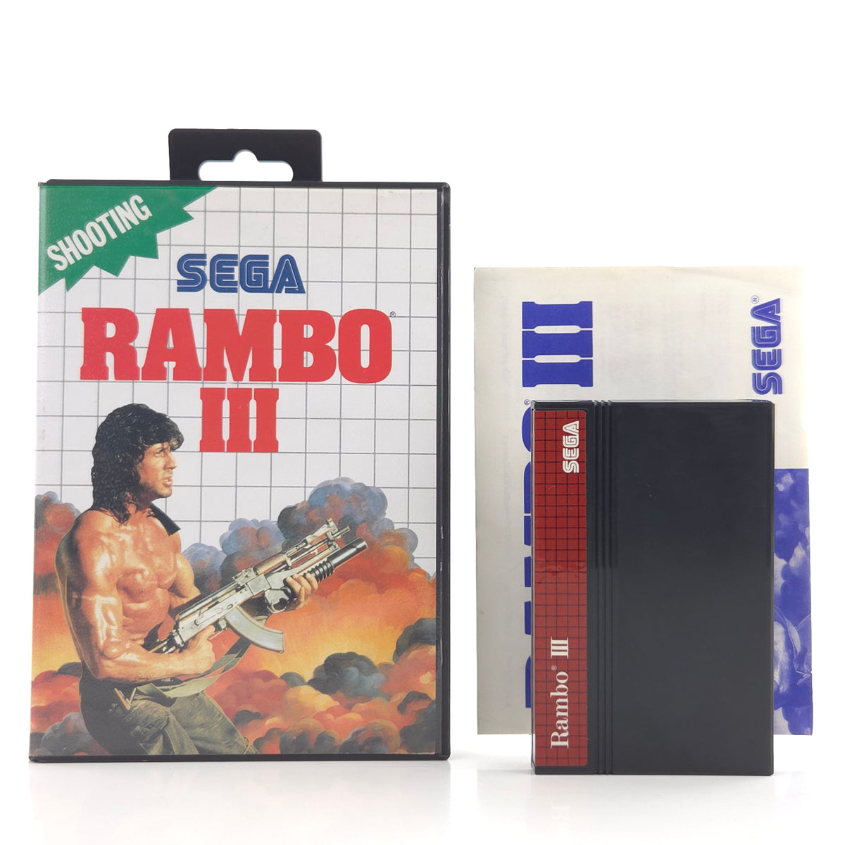 Sega Master System Spiel Rambo III Modul Anleitung OVP PAL