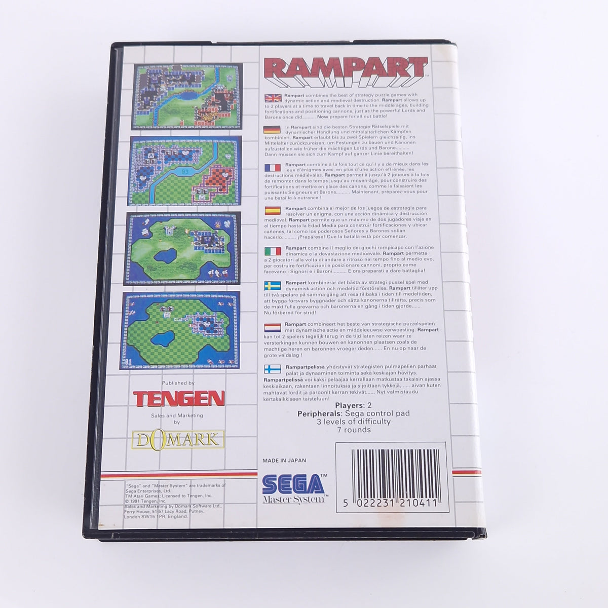 Sega Master System Spiel – Rampart Modul Anleitung OVP PAL