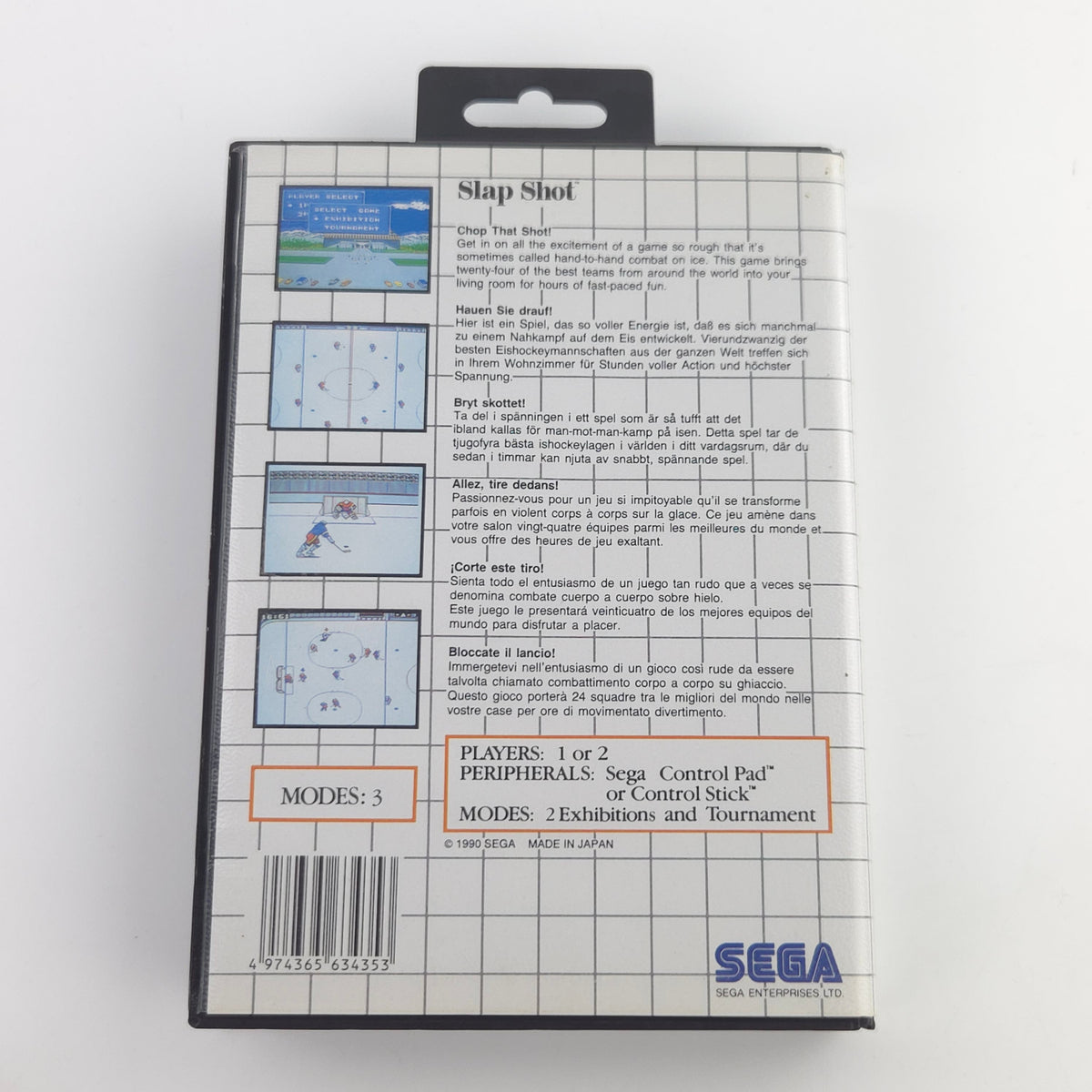 Sega Master System Spiel Slap Shot Ice Hockey OVP PAL