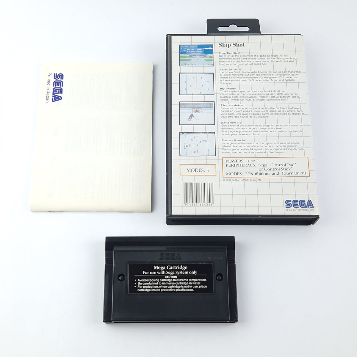 Sega Master System Spiel – Slap Shot OVP Anleitung Modul