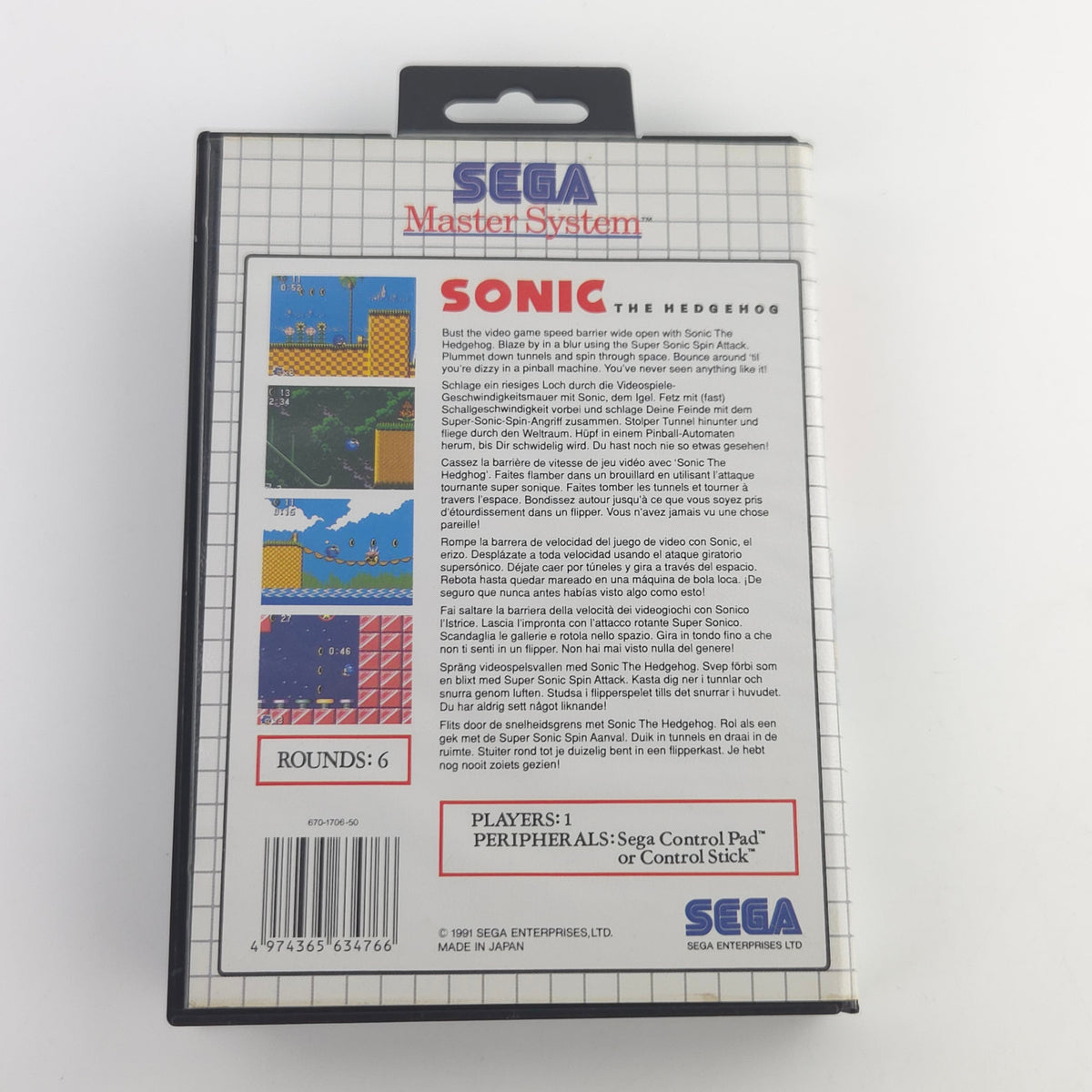 Sega Master System Spiel Sonic The Hedgehog OVP PAL EUR