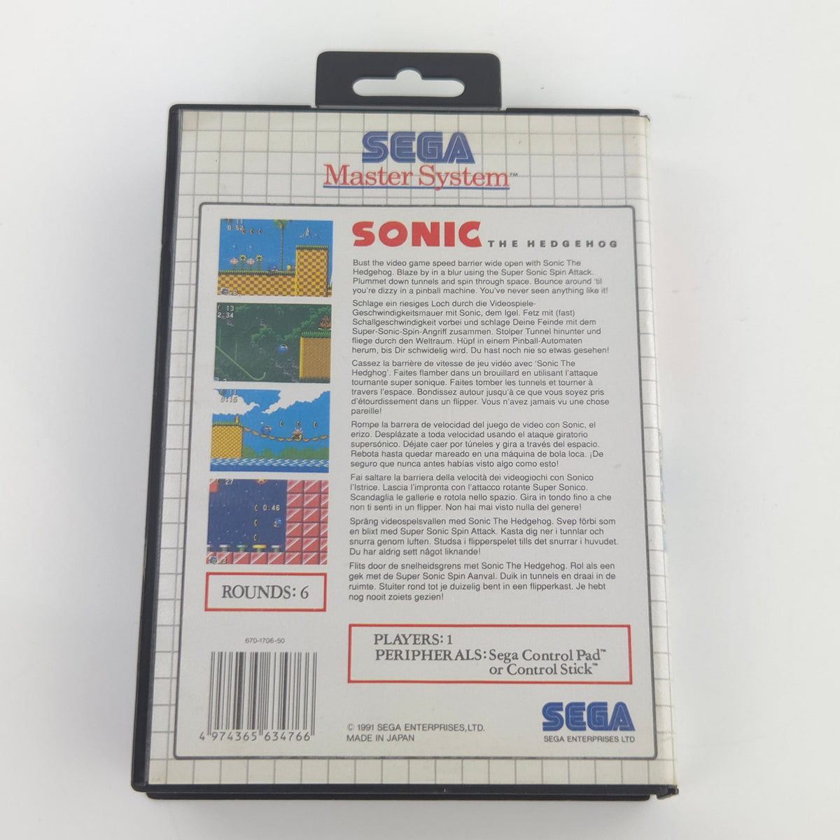 Master System Spiel Sonic The Hedgehog MS OVP CIB PAL Action