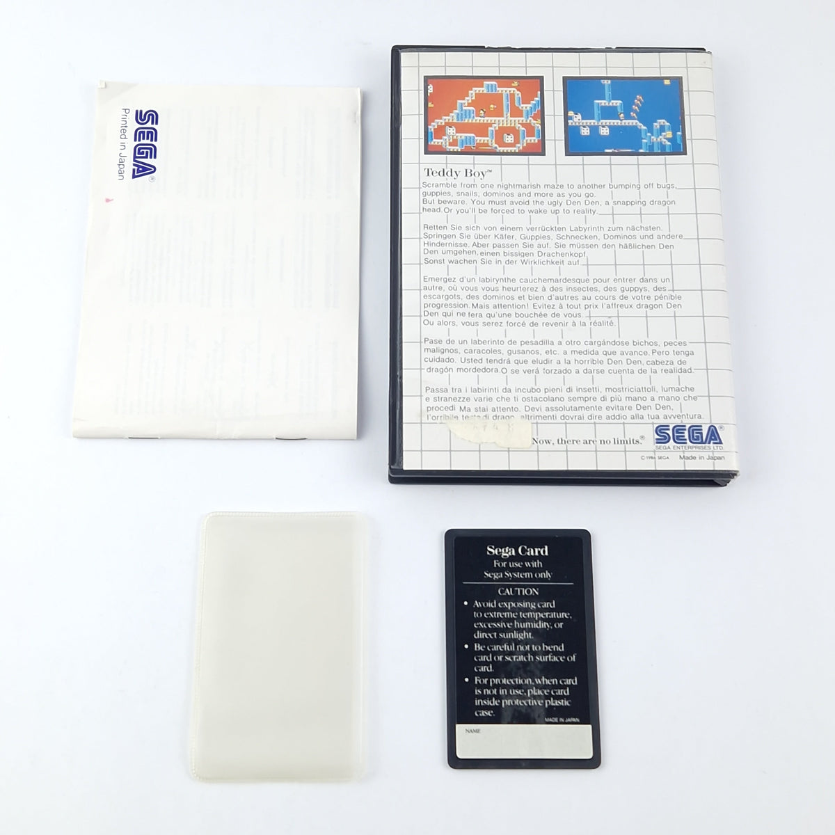 Sega Master System Spiel: Teddy Boy The Sega Card - OVP Anleitung Cartridge