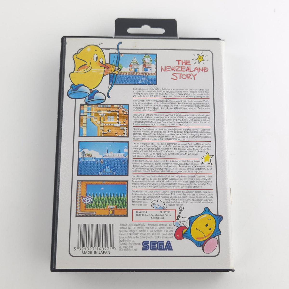 Sega Master System Spiel The Newzealand Story OVP PAL