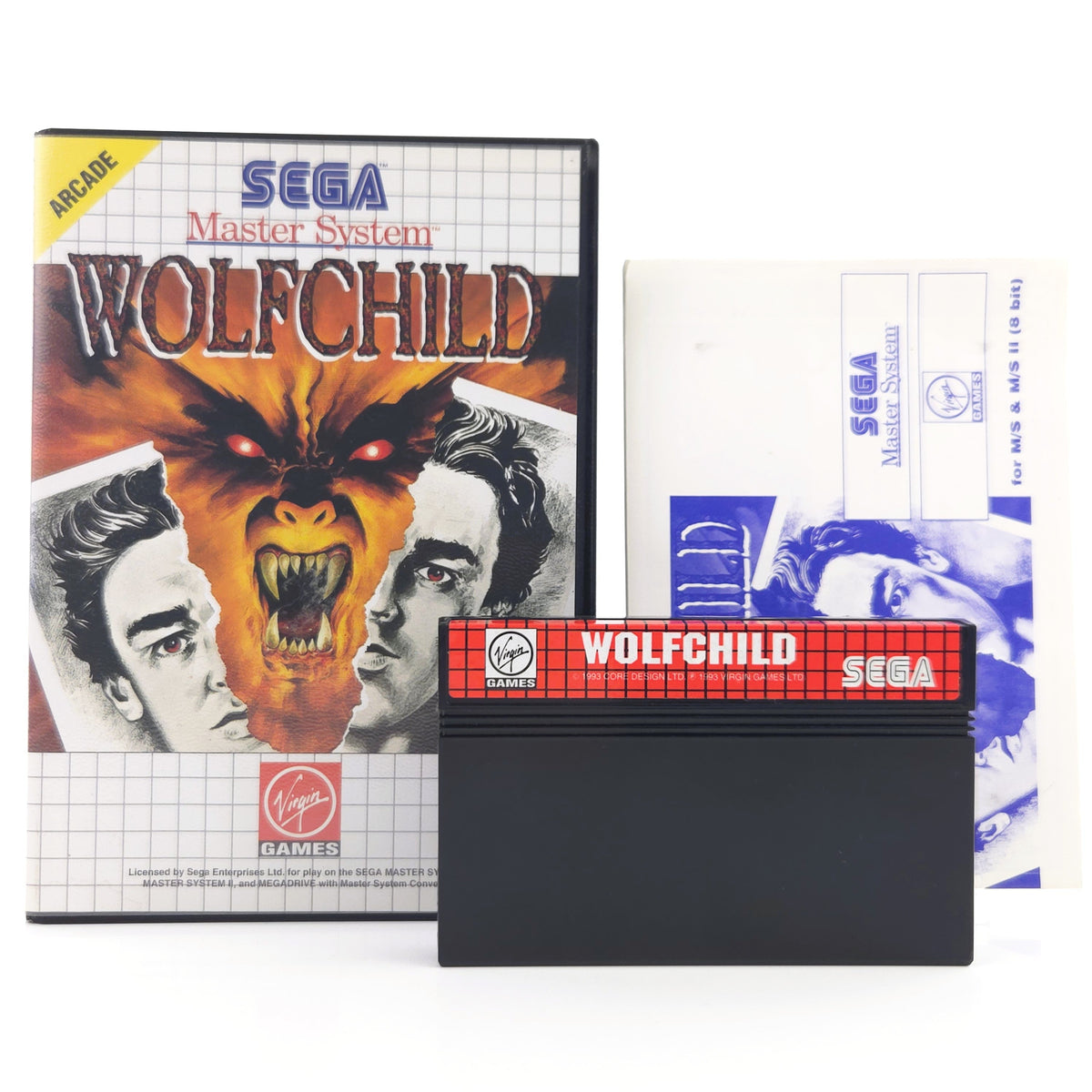 Sega Master System Spiel Wolfchild Modul Anleitung OVP PAL