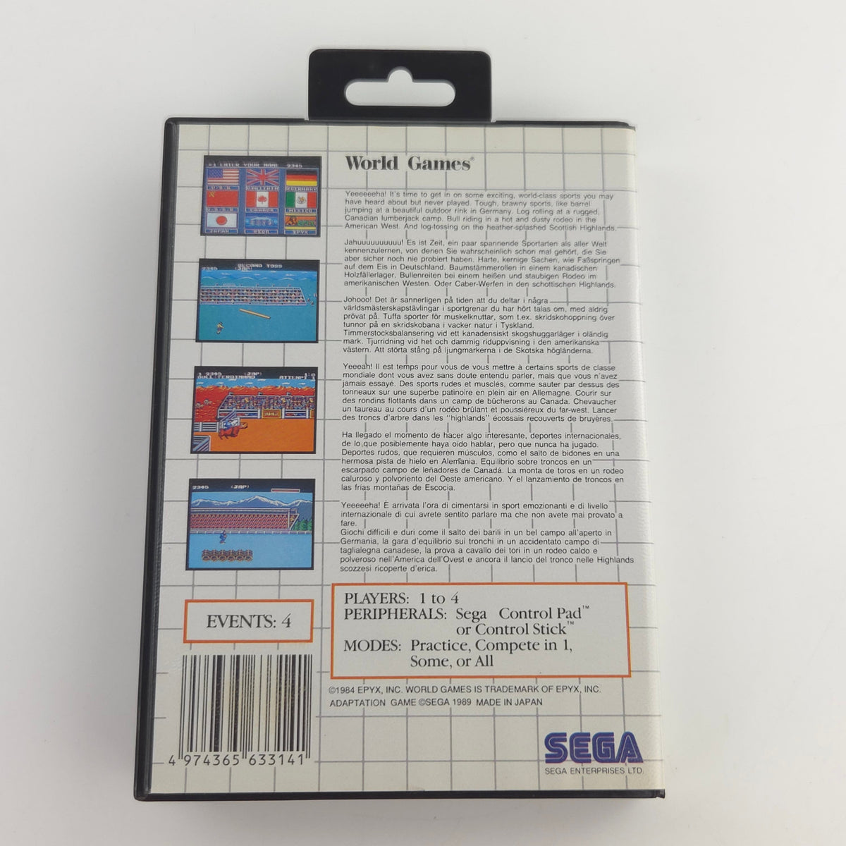 Sega Master System Spiel World Games MS Modul OVP PAL