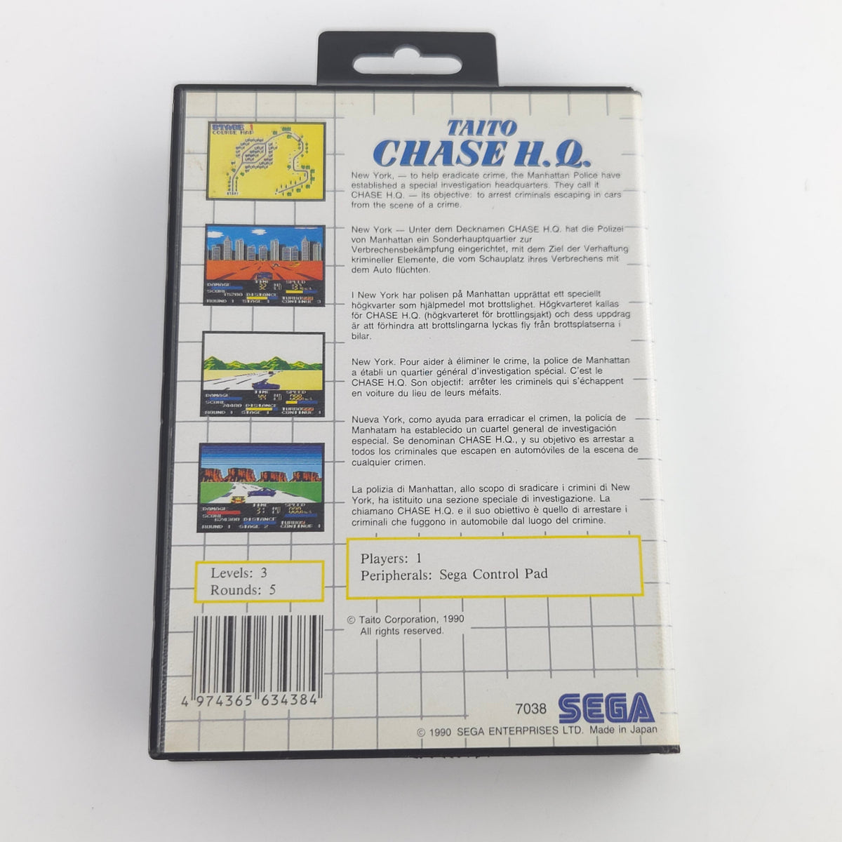 Sega Master System Spiel Chase H.Q. Modul Anleitung OVP
