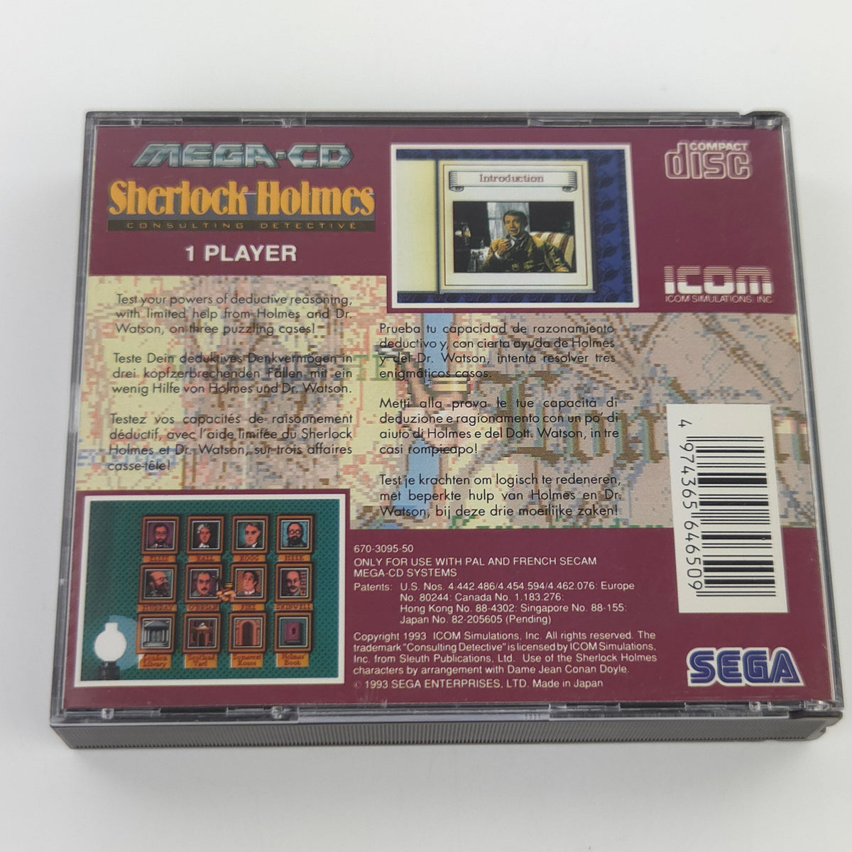 Sega Mega CD Spiel Sherlock Holmes MCD OVP PAL EUR