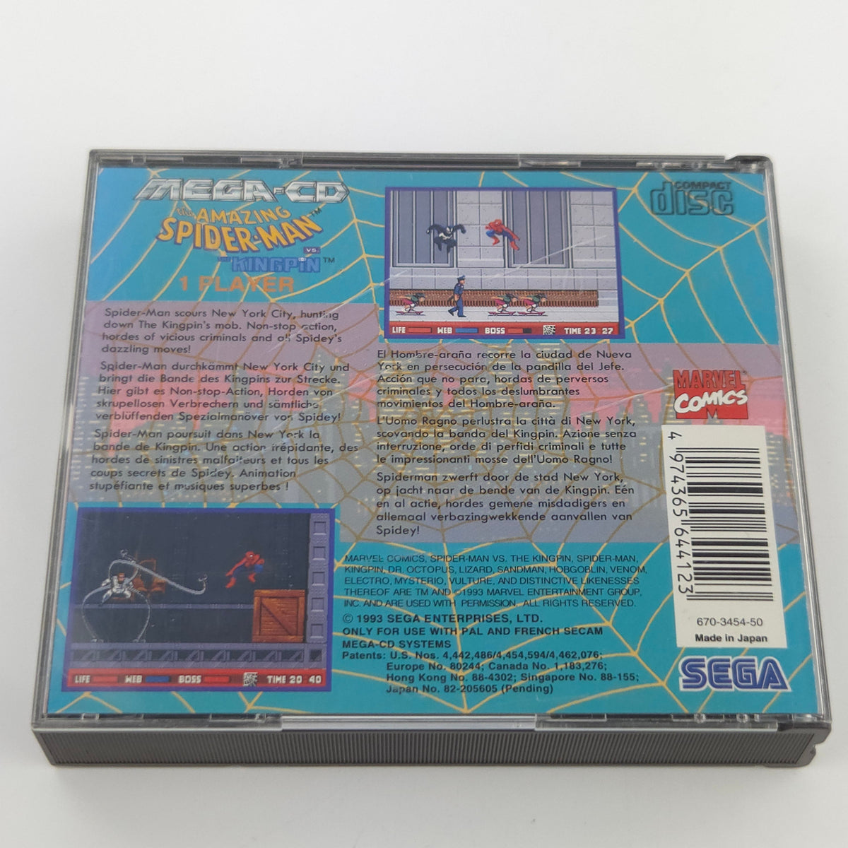 Sega Mega CD Spiel Spider Man Kingpin PAL EUR