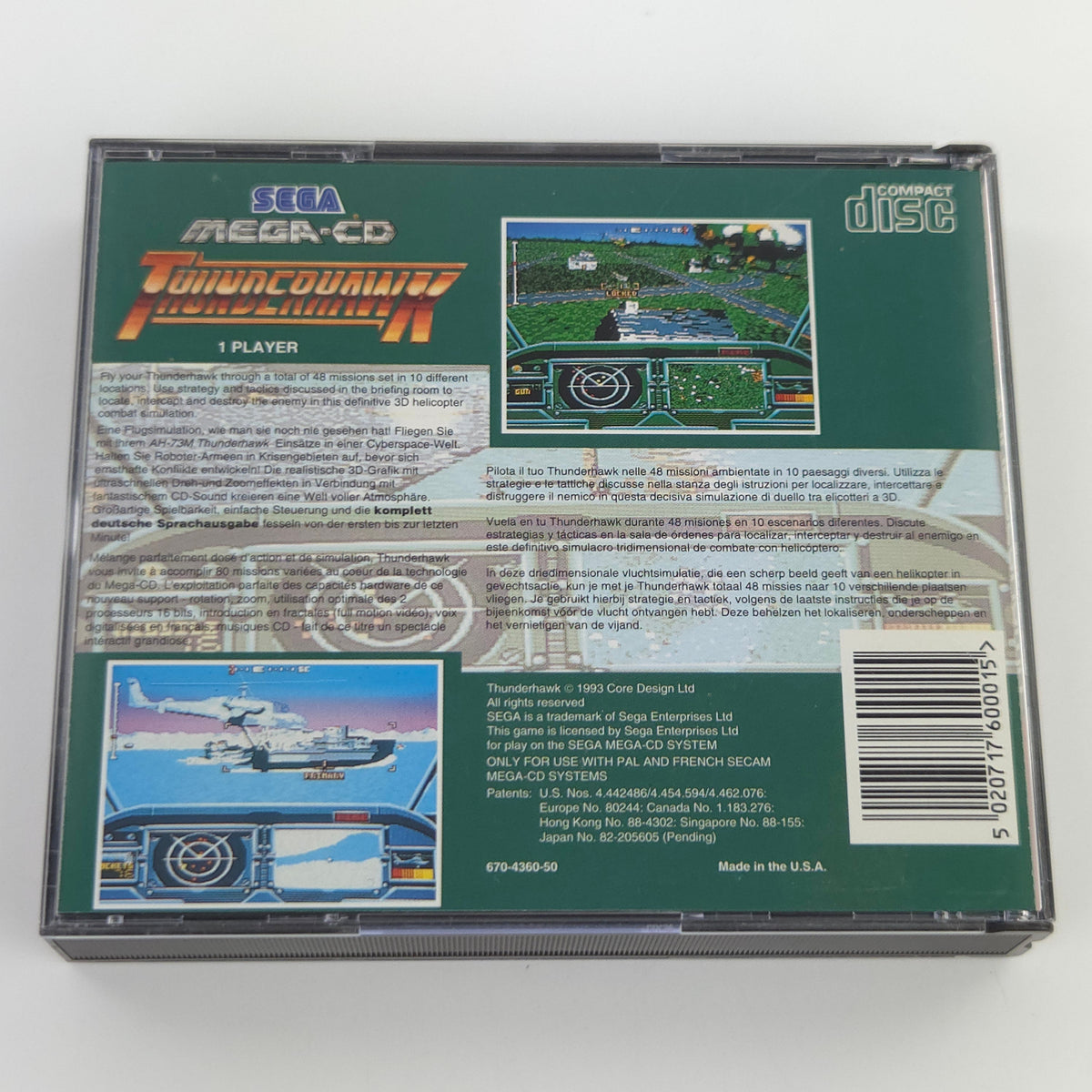 Sega Mega CD Spiel Thunderhawk MCD OVP PAL Core Design