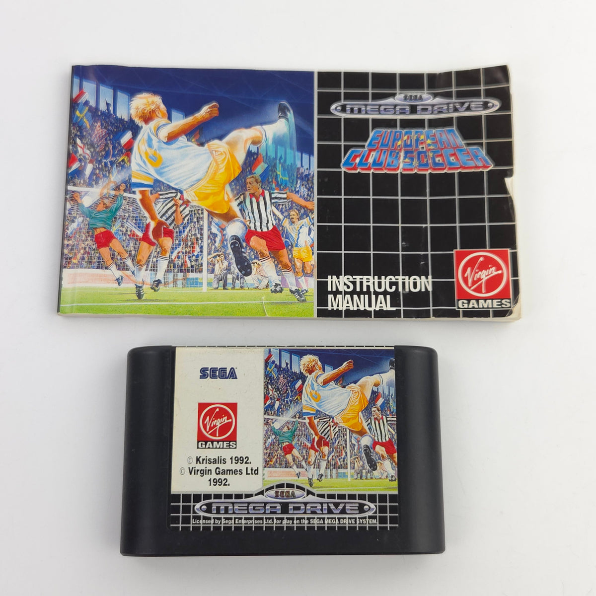 Sega Mega Drive: European Club Soccer - Modul Anleitung OVP (PAL EUR) Fußball