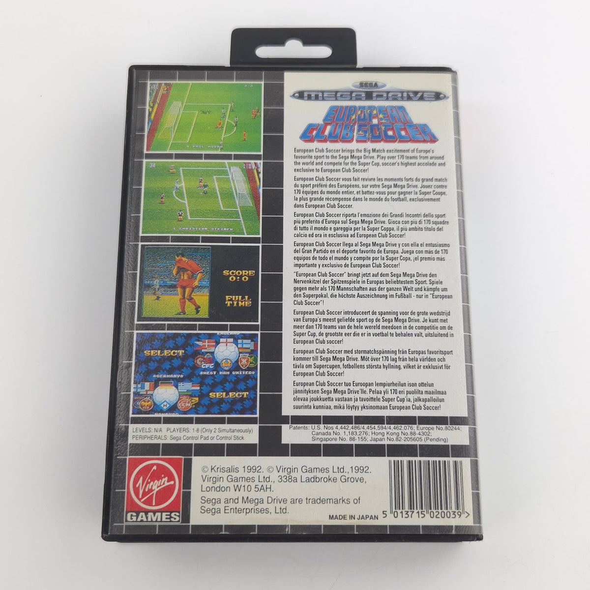 Sega Mega Drive: European Club Soccer - Modul Anleitung OVP (PAL EUR) Fußball