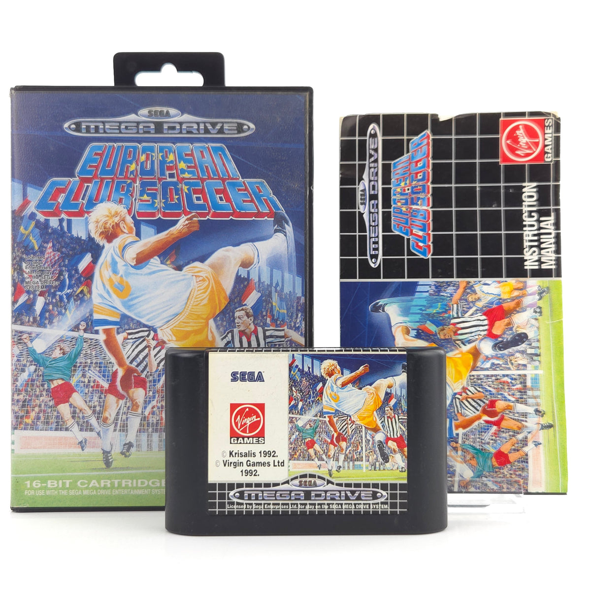 Sega Mega Drive: European Club Soccer - Modul Anleitung OVP (PAL EUR) Fußball