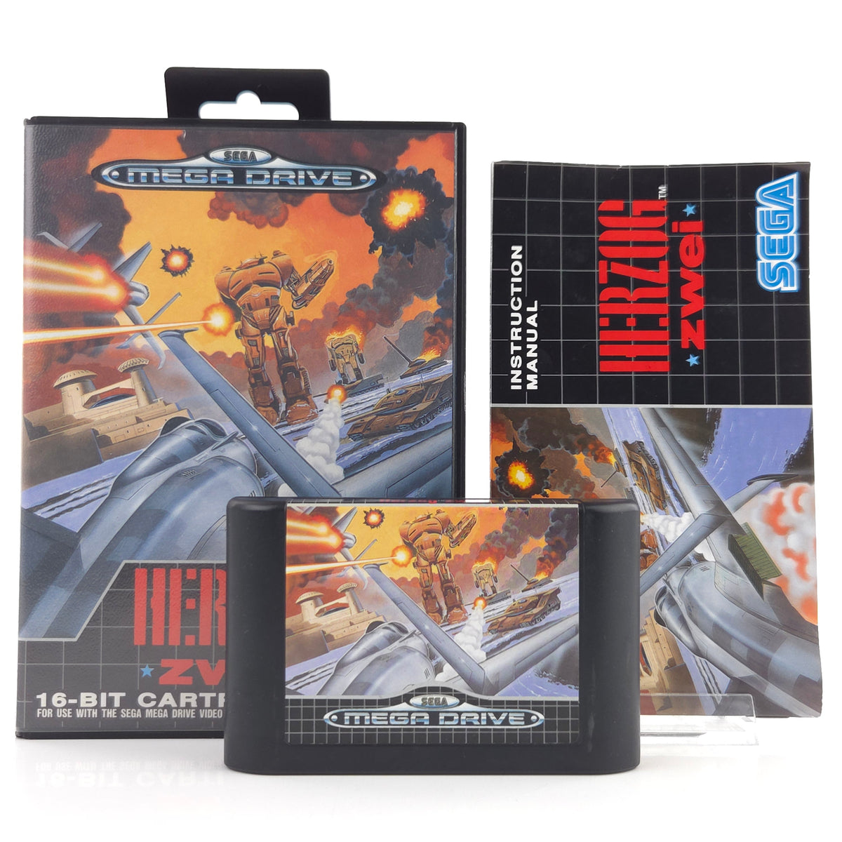 Mega Drive Spiel Herzog Zwei Modul Anleitung OVP PAL