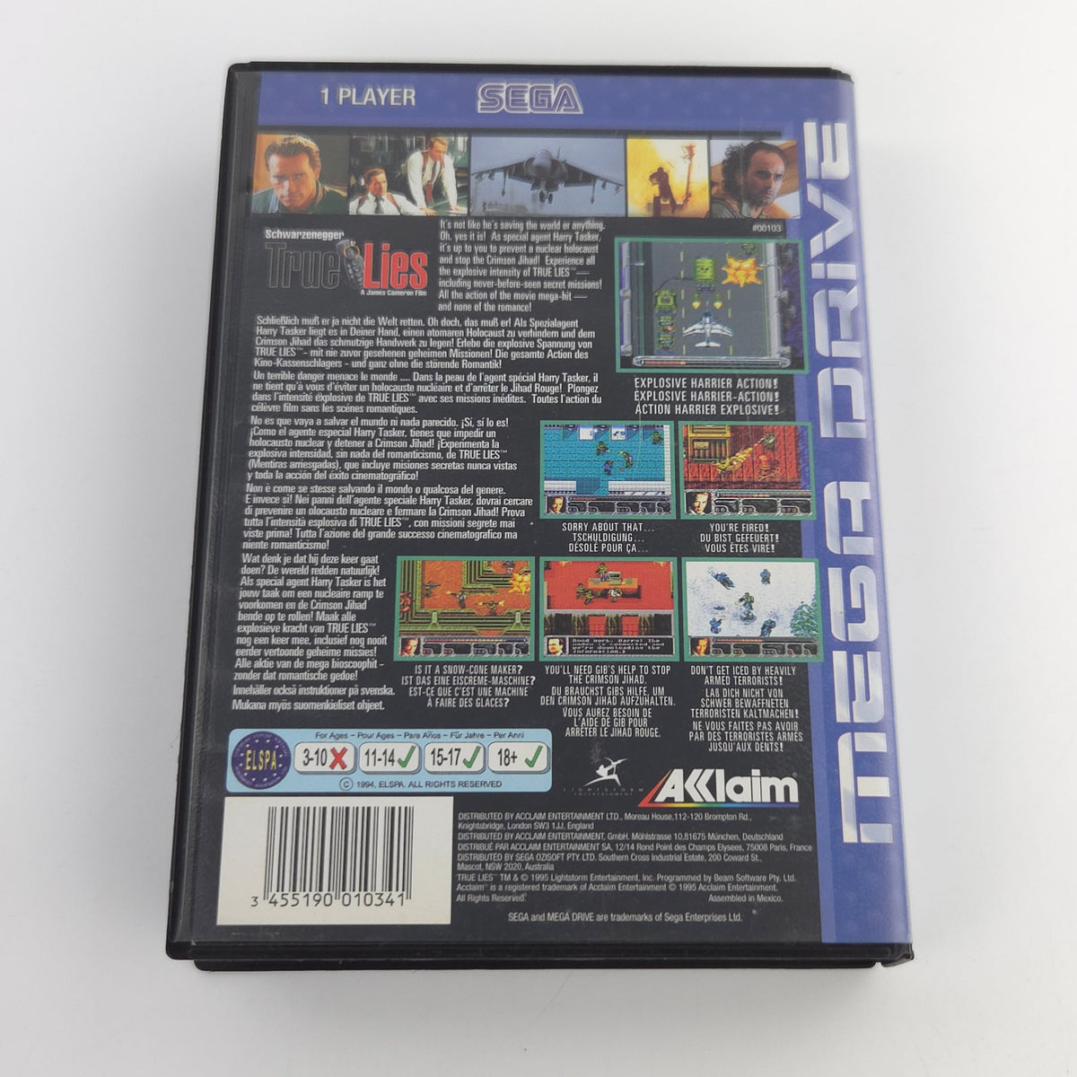 Mega Drive Spiel True Lies Modul OVP PAL EUR Gut