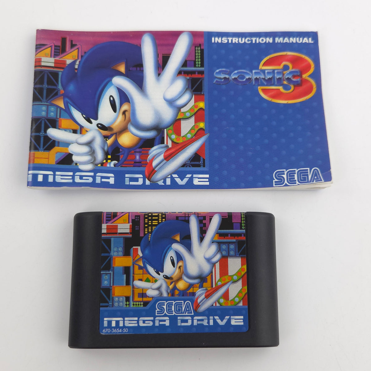 Sega Mega Drive Spiel Sonic 3 Modul Anleitung OVP PAL EUR