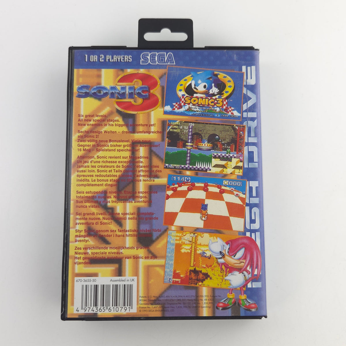 Sega Mega Drive Spiel Sonic 3 Modul Anleitung OVP PAL EUR