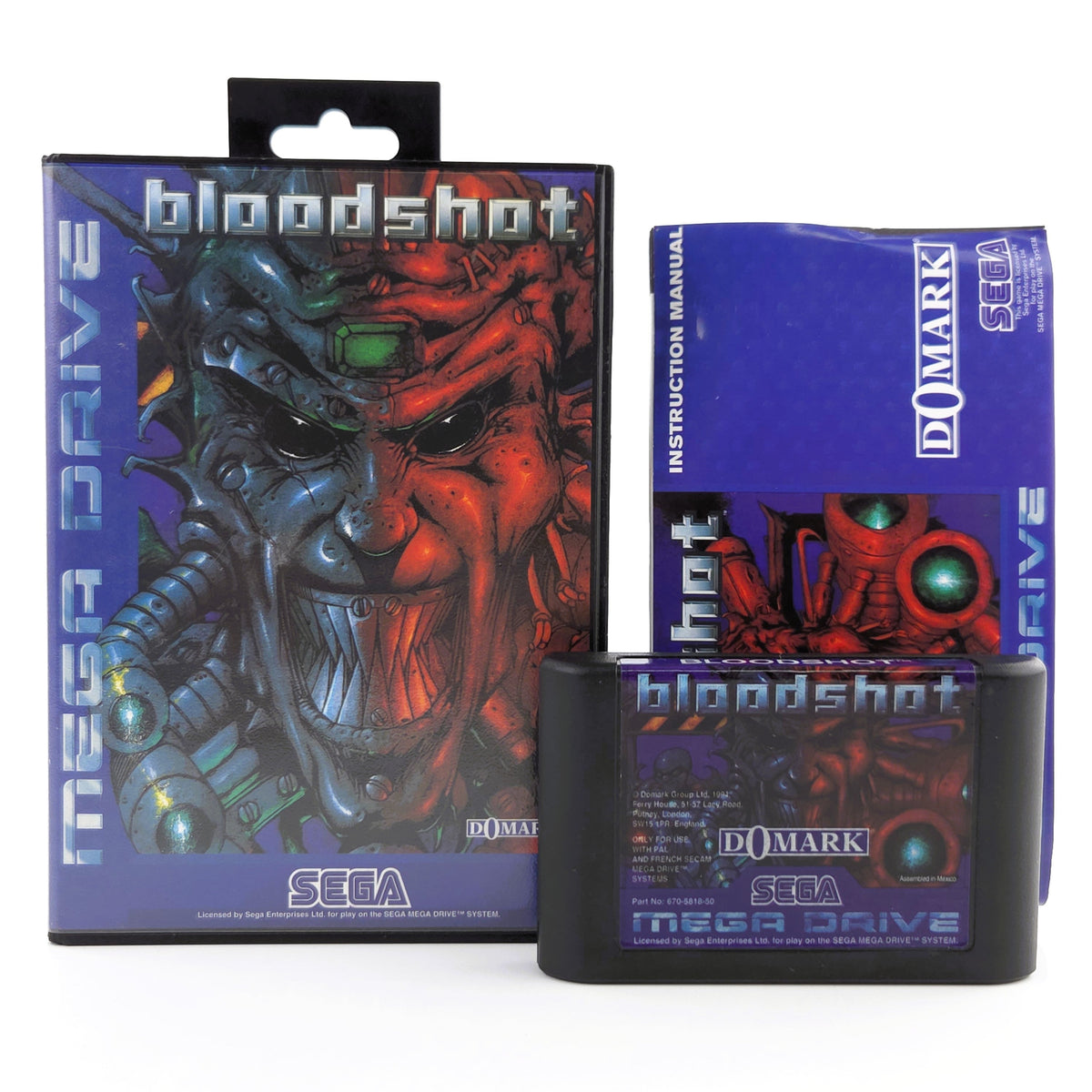 Sega Mega Drive Spiel Bloodshot MD OVP CIB PAL Domark