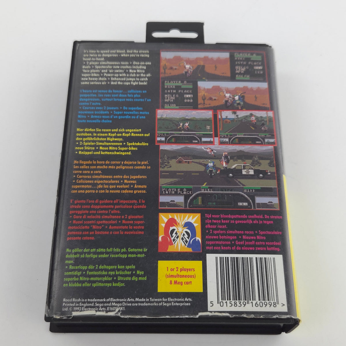 Sega Mega Drive Spiel Road Rash II MD OVP PAL EUR EA