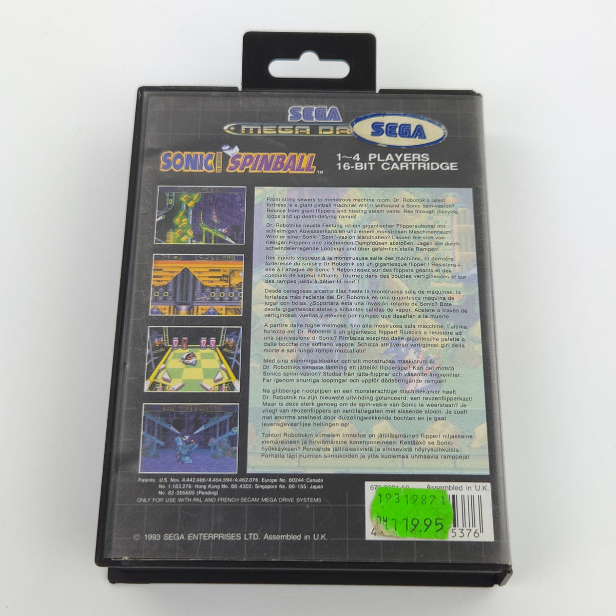 Sega Mega Drive Spiel Sonic Spinball OVP PAL