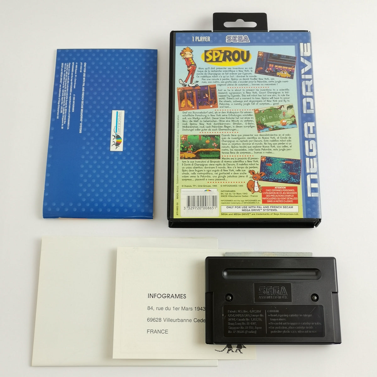 Sega Mega Drive Spiel – Spirou mit Poster OVP PAL MD