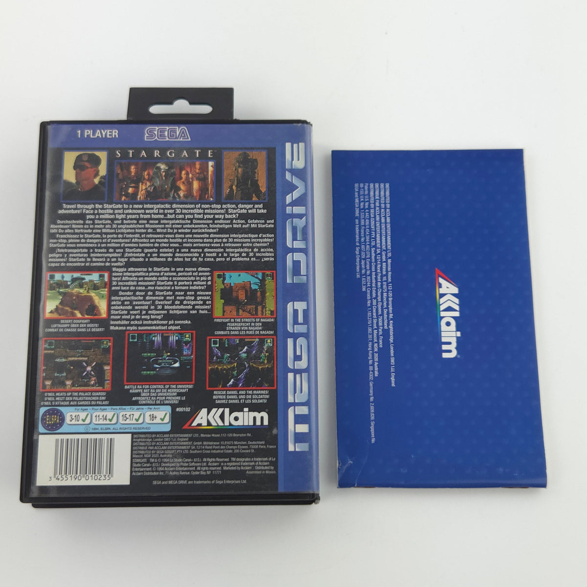 Sega Mega Drive Spiel: Stargate - MD Modul Anleitung OVP (PAL EUR)