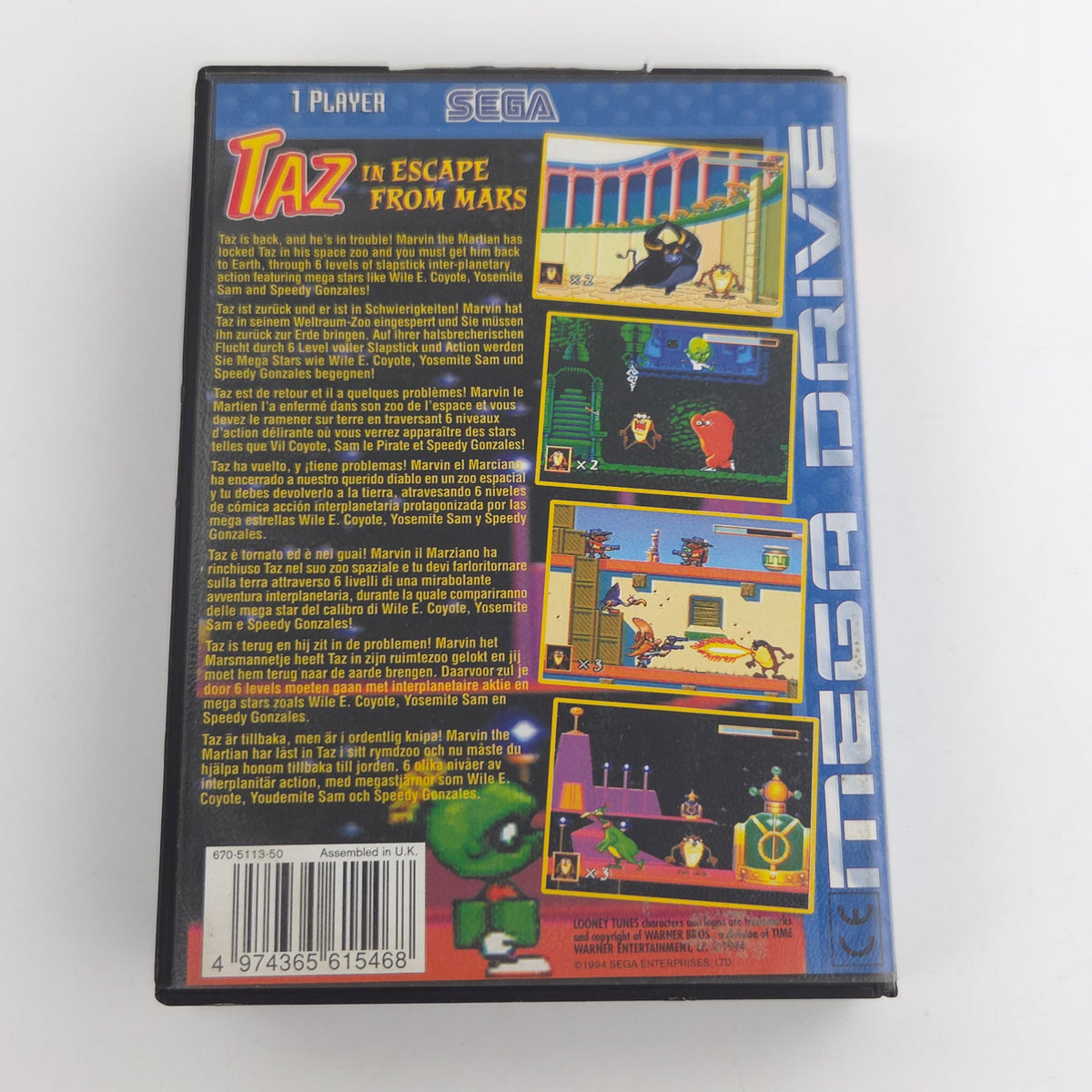 Sega Mega Drive Spiel TAZ Escape from Mars MD OVP PAL