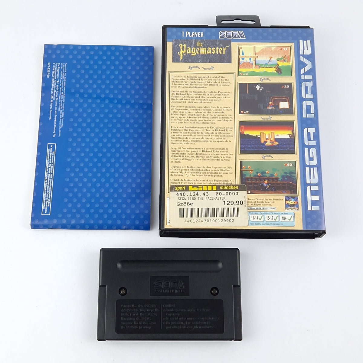Sega Mega Drive Spiel – The Pagemaster OVP PAL Modul
