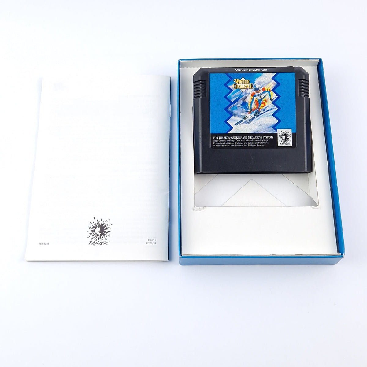Sega Mega Drive Spiel: Winter Challenge mit Papp OVP Anleitung Modul | PAL Game