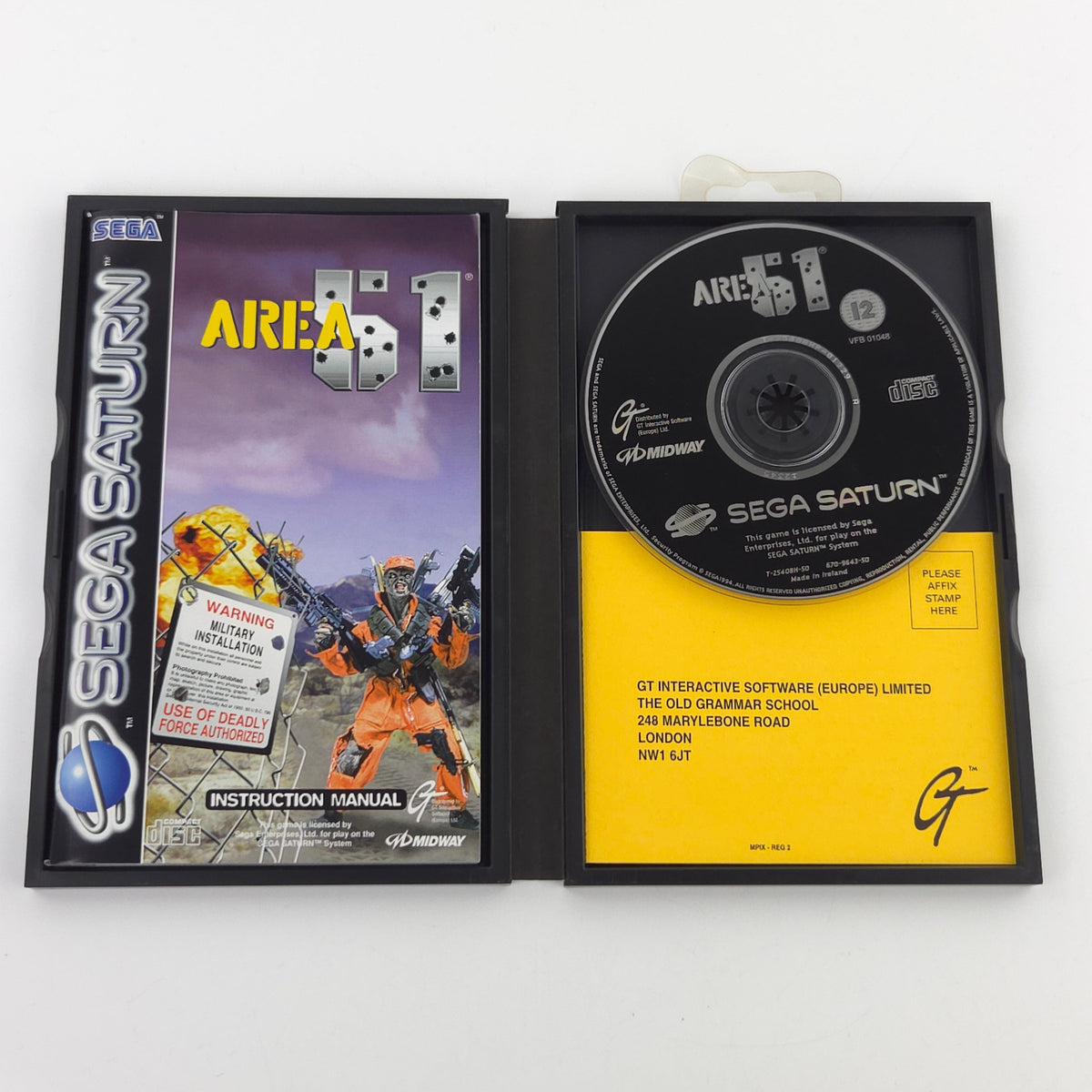 Sega Saturn Spiel Area 51 OVP Anleitung PAL EUR Midway