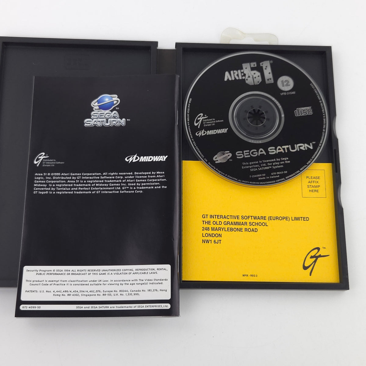 Sega Saturn Spiel Area 51 OVP Anleitung PAL EUR Midway